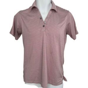 Oobe Red and White Golf Shirt. Size Small. Carolina Emblem on sleeve.